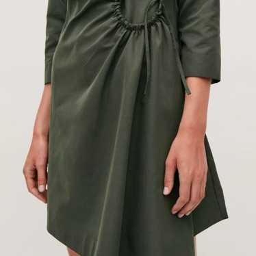 COS Forest Green Gathered Circle Dress - image 1