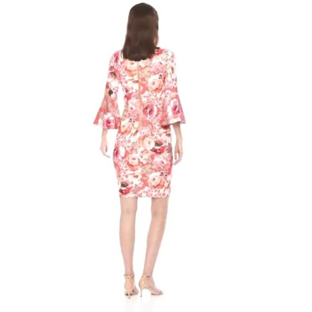 Calvin Klein Floral Sheath Dress Size 12 Pink 3/4… - image 6