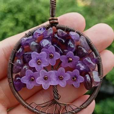 Beautiful amethyst tree of life pendent