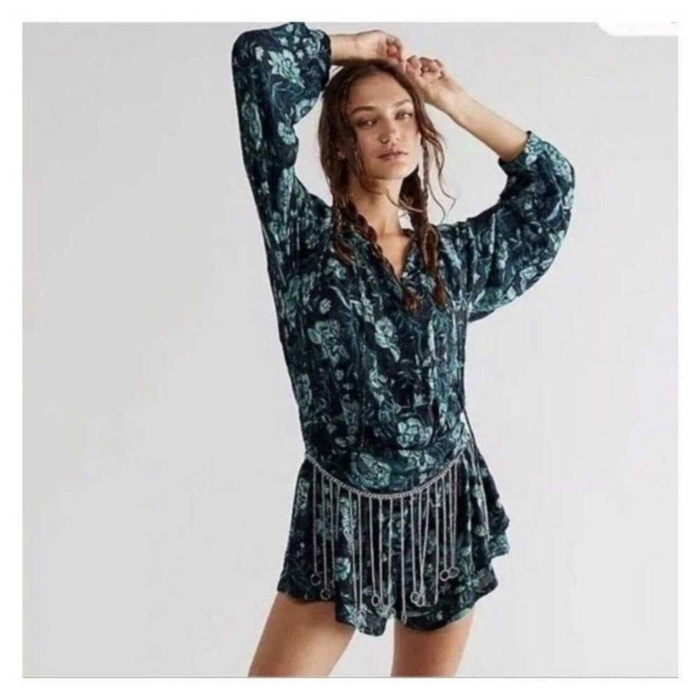 NWOT FREE PEOPLE Dance 'Til Dawn Romper, Green Bl… - image 2