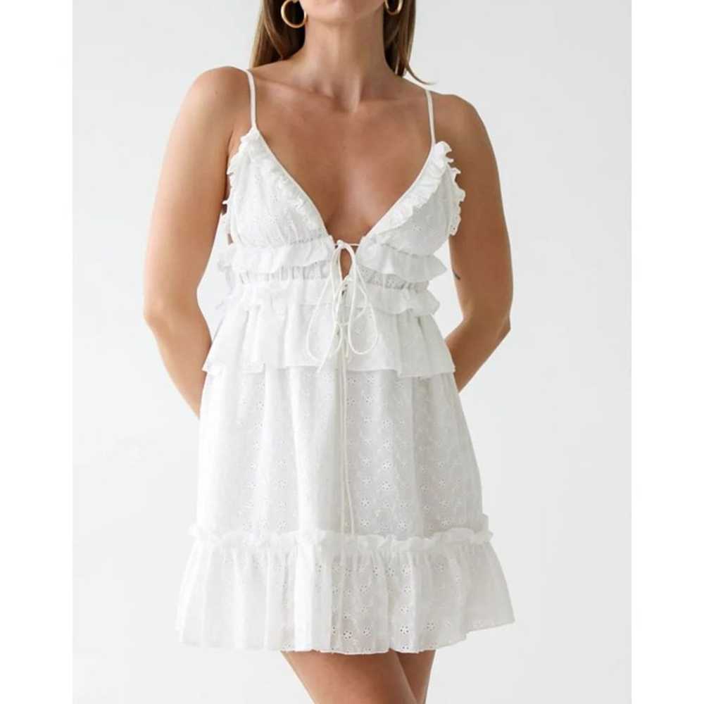 Rumored Rosie White Eyelet Mini Dress Women's Siz… - image 1