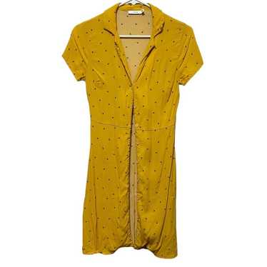 Lush Patterned Yellow Full Button Front Dress - image 1