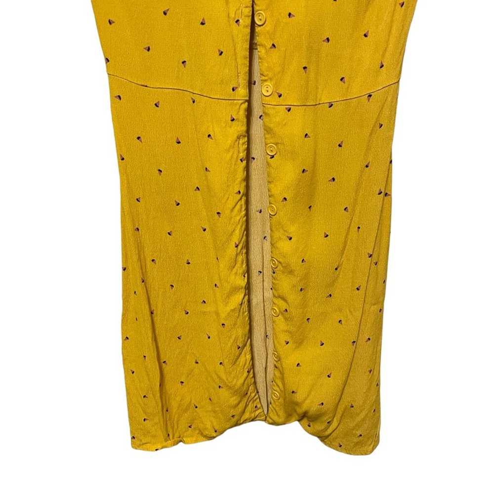 Lush Patterned Yellow Full Button Front Dress - image 4