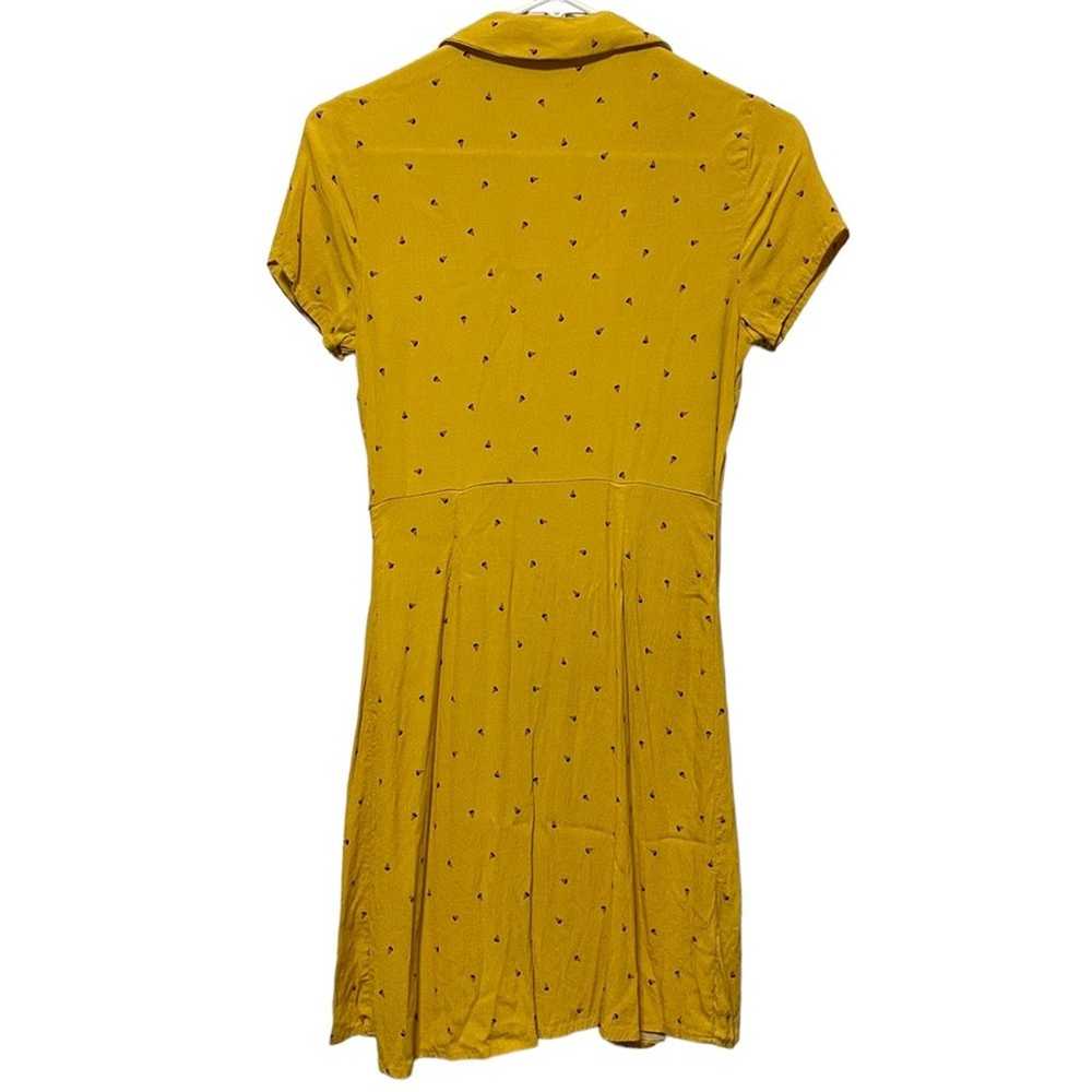 Lush Patterned Yellow Full Button Front Dress - image 6