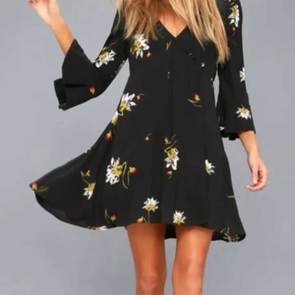 Free People black floral dress - image 11