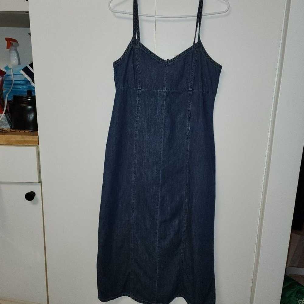 Old Navy long baby doll front jean dress size 10 … - image 1