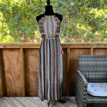 THML Black And White Printed Boho Maxi Dress Size… - image 1