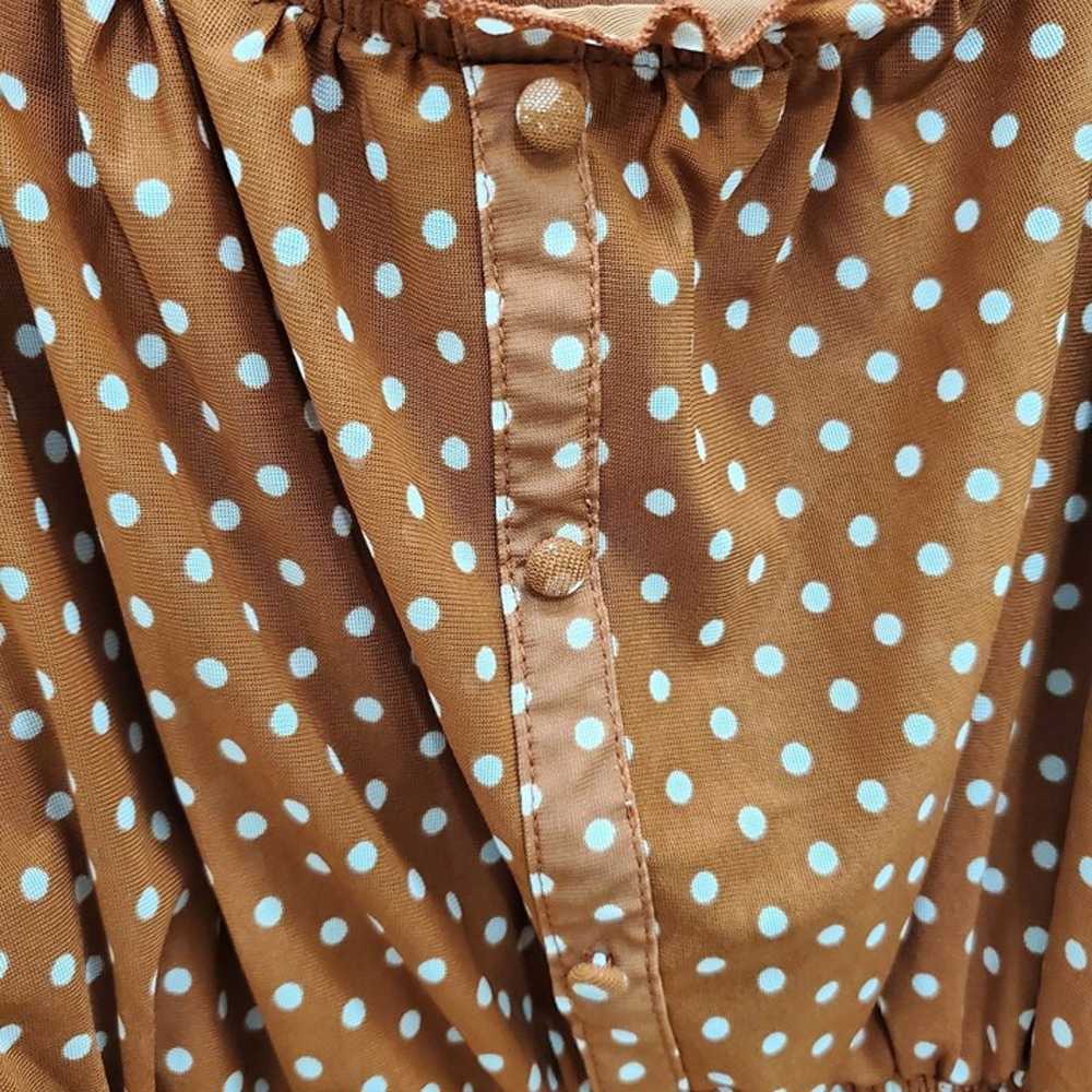 Siren Lily Womens Rust White Polka Dot Rockabilly… - image 5