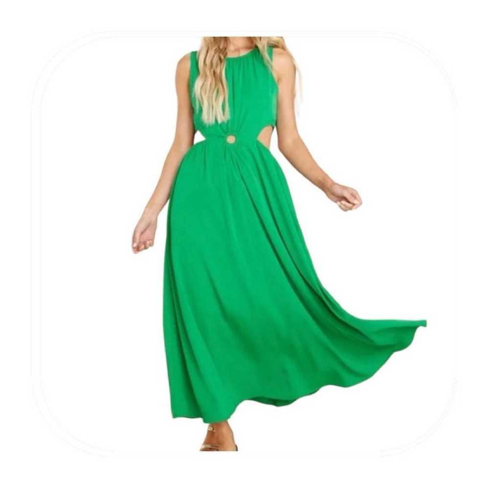 Aura L green sleeveless cutout maxi dress - image 1