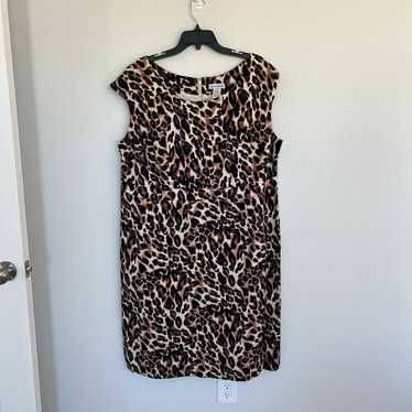 Jessica London Animal Print Linen Blend Plus Size 