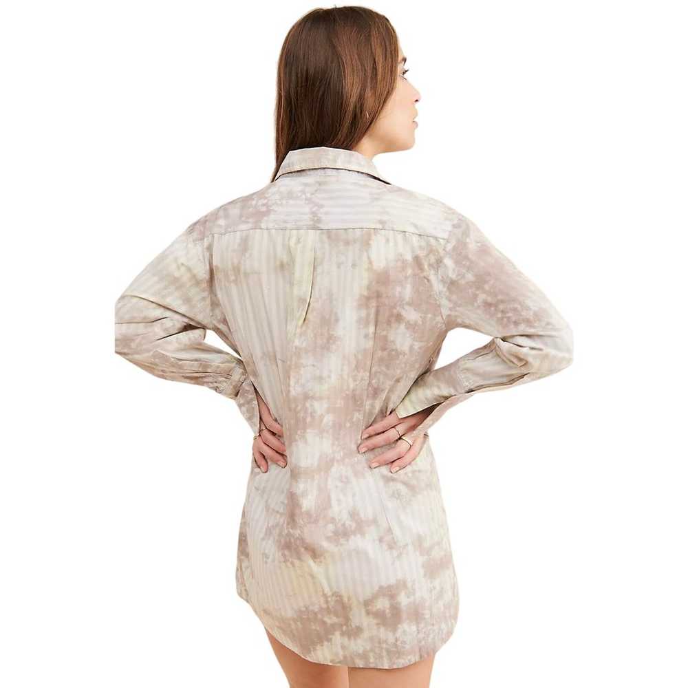 Free People Nola Wrap Mini Shirtdress in Neutral … - image 2