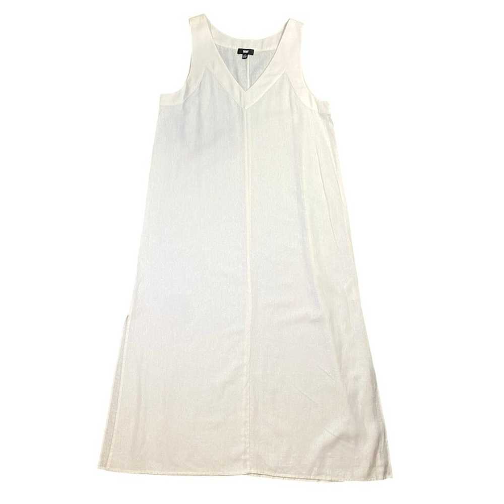 DKNY Linen V-Neck Maxi Dress - L - image 2