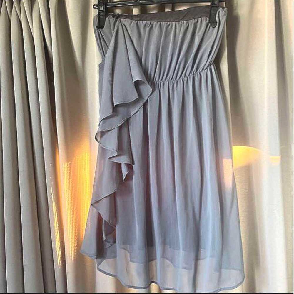 S Gray Off-Shoulder Chiffon One-Piece Dress Cabar… - image 2