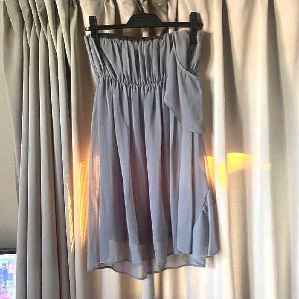 S Gray Off-Shoulder Chiffon One-Piece Dress Cabar… - image 3