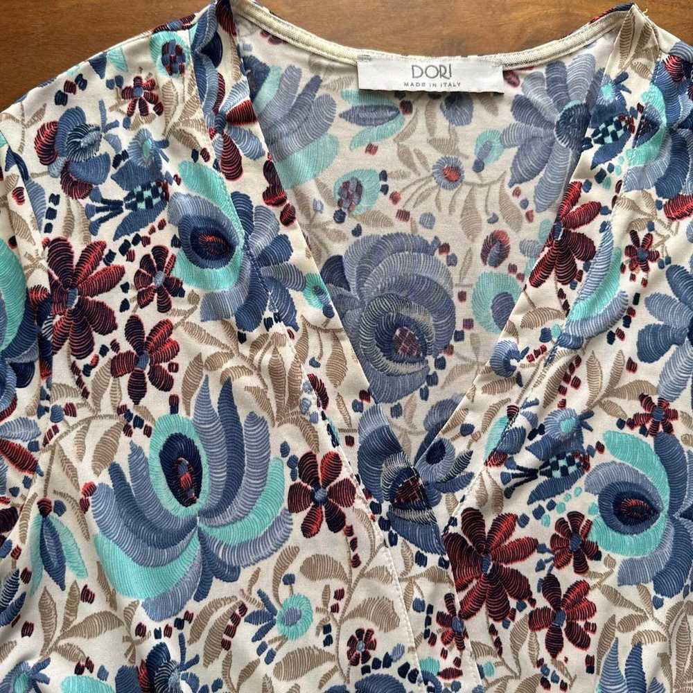 DORI Italian-made floral print short-sleeve knee-… - image 3