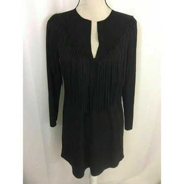 Zara Womens Solid Black Long Sleeve Native America