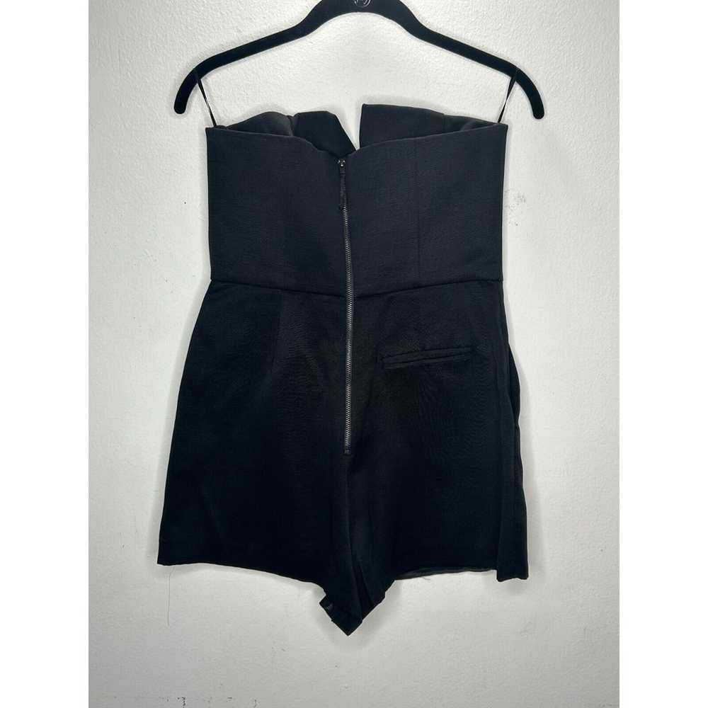 Topshop Black Strapless Structured V Front Pleats… - image 3