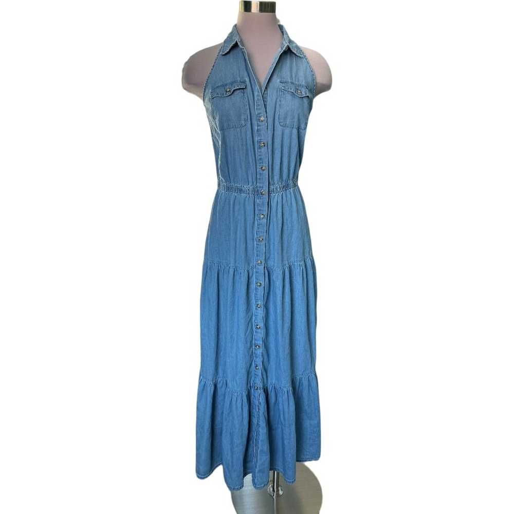 Venus Tiered Denim Light Weight Chambray Maxi Dre… - image 3