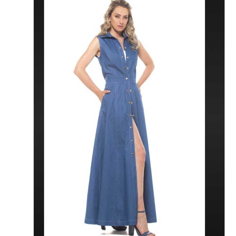 Venus Tiered Denim Light Weight Chambray Maxi Dre… - image 9