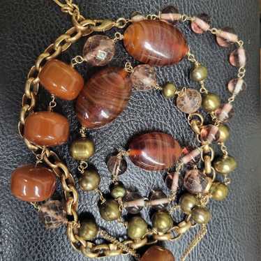 ELLEN TRACY VINTAGE Necklace. Vibrant. Gold Tone.… - image 1