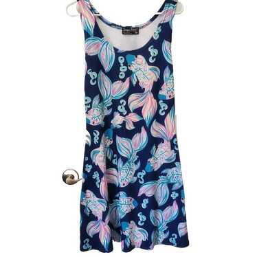 Tango Mango Blue Pink Koi Fish Tank Dress Stretch… - image 1