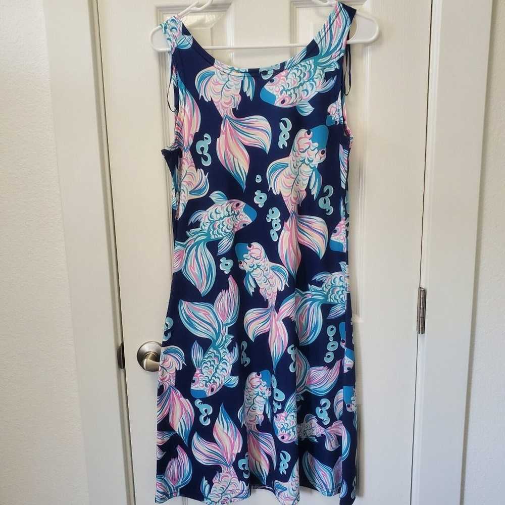 Tango Mango Blue Pink Koi Fish Tank Dress Stretch… - image 3