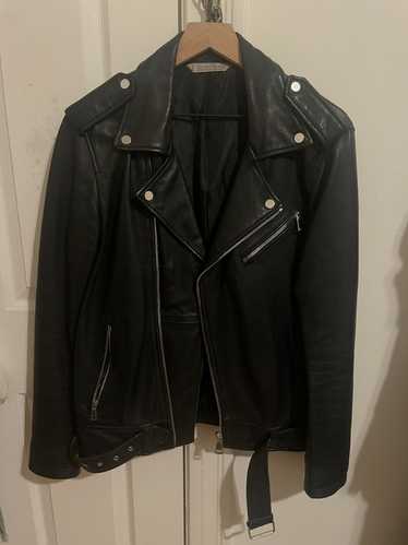 Zara Zara Lambskin Leather Biker Jacket - Size M