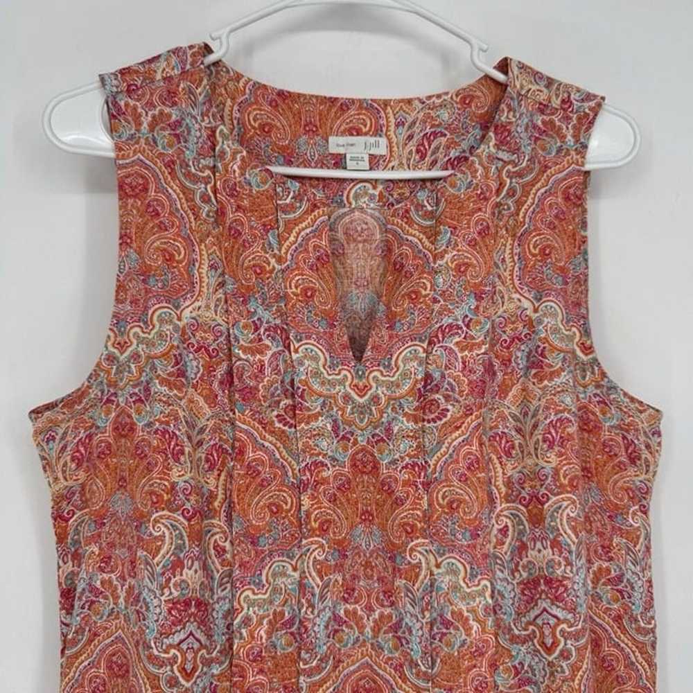 J. Jill Love Linen Colorful Paisley Print Sleevel… - image 2