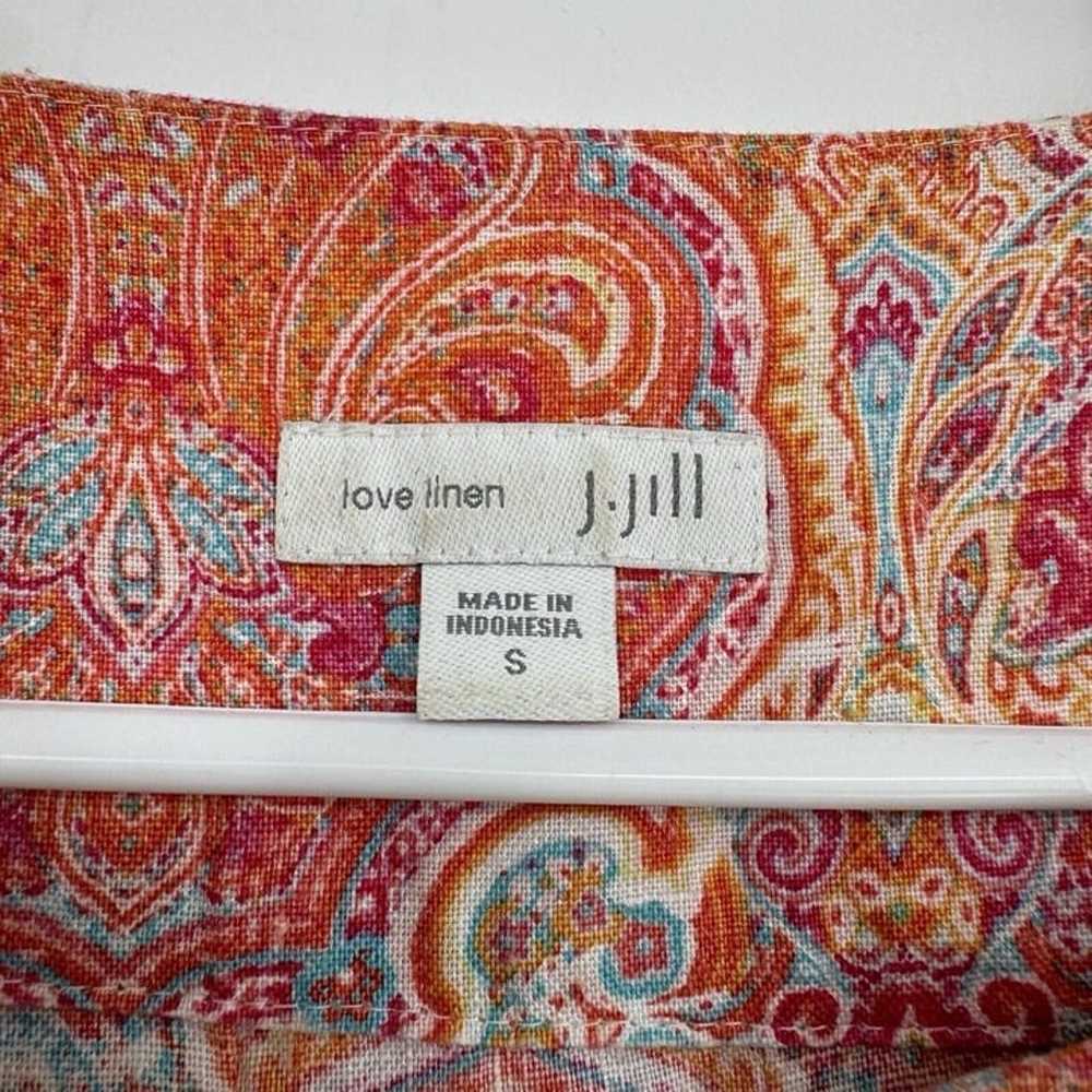 J. Jill Love Linen Colorful Paisley Print Sleevel… - image 4