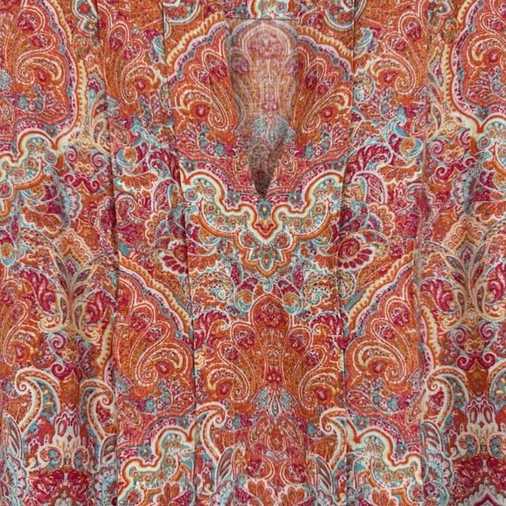 J. Jill Love Linen Colorful Paisley Print Sleevel… - image 7