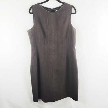 Tahari Sheath Dress Women 16 Dakota Brown Snakeski