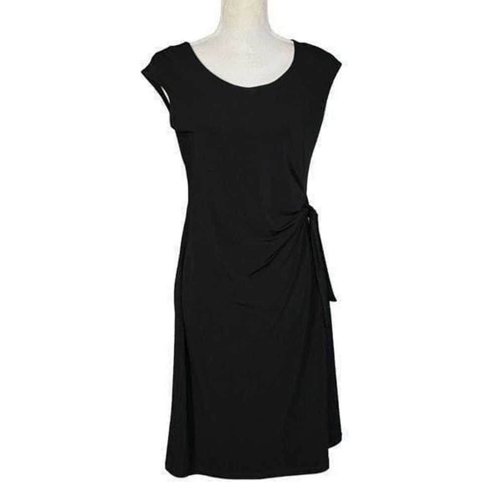 Clara Sun Woo Dress Size Small Black Ruched Faux … - image 1