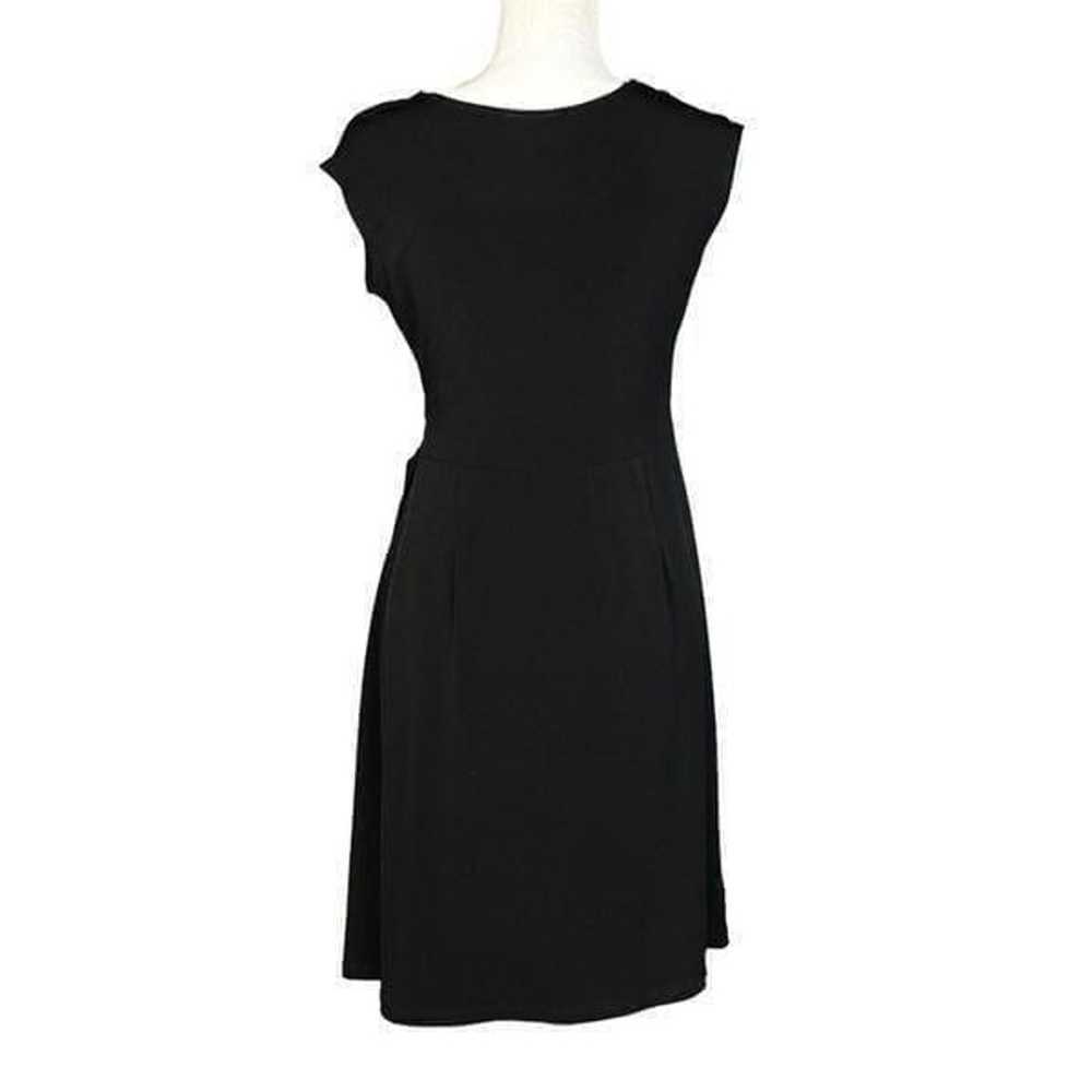 Clara Sun Woo Dress Size Small Black Ruched Faux … - image 2