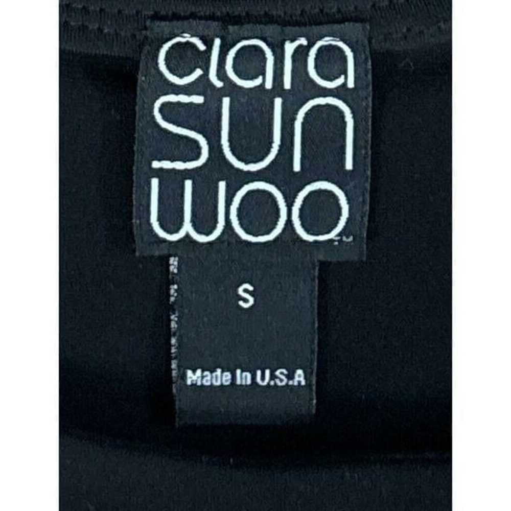 Clara Sun Woo Dress Size Small Black Ruched Faux … - image 5