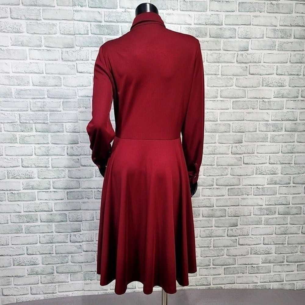 Vintage 70s Jan Sue Calif Womens M Burgundy Polye… - image 7