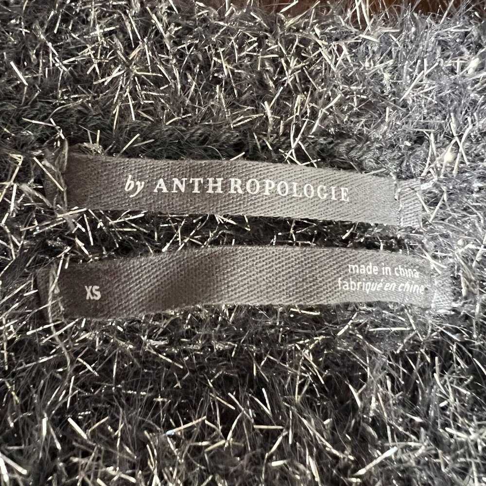 Anthropologie Tinsel Eyelash Knit Metallic Silver… - image 6