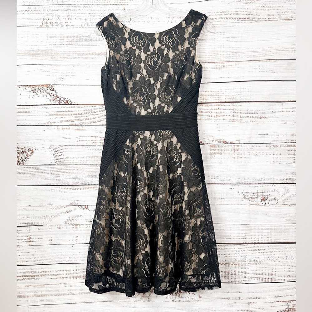 Danny and Nicole Black Lace Overlay Fit and Flare… - image 2