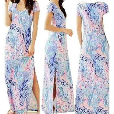 Lilly Pulitzer Wynne Maxi Dress Kaleidoscope Cora… - image 1