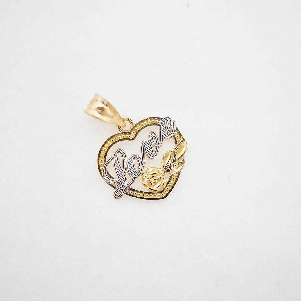 Estate Sale 14k Yellow Gold Heart Pendant 1.40g V… - image 2