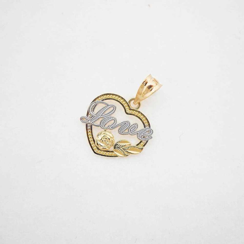 Estate Sale 14k Yellow Gold Heart Pendant 1.40g V… - image 3