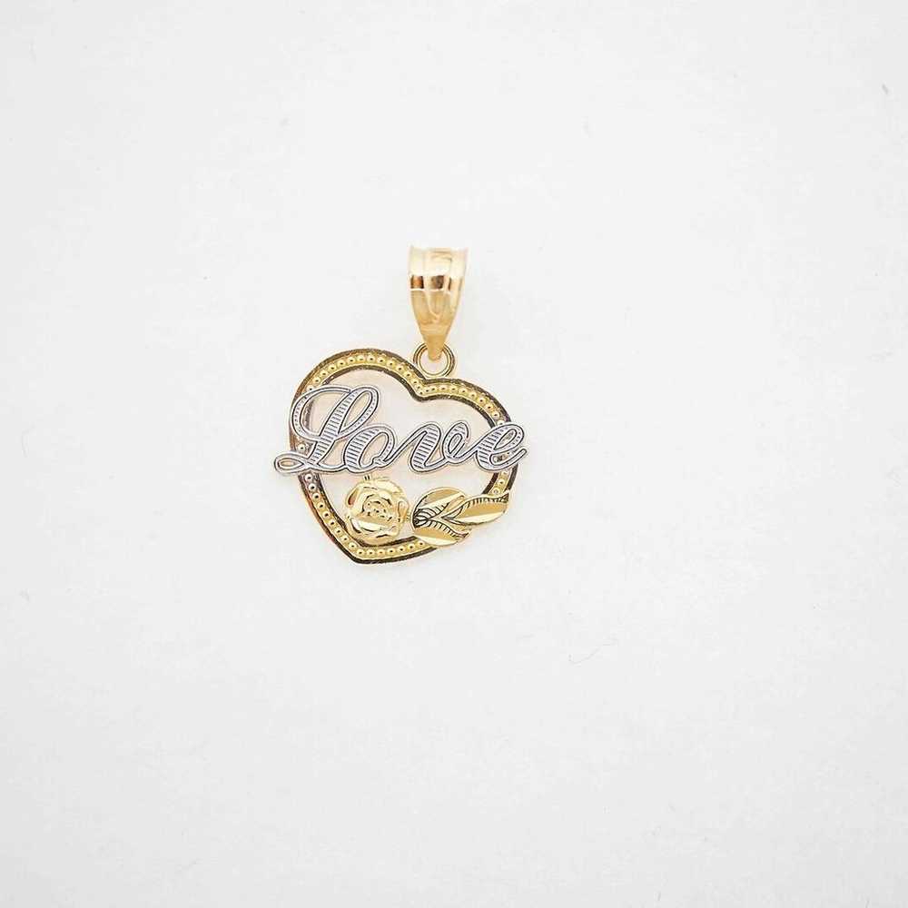 Estate Sale 14k Yellow Gold Heart Pendant 1.40g V… - image 4