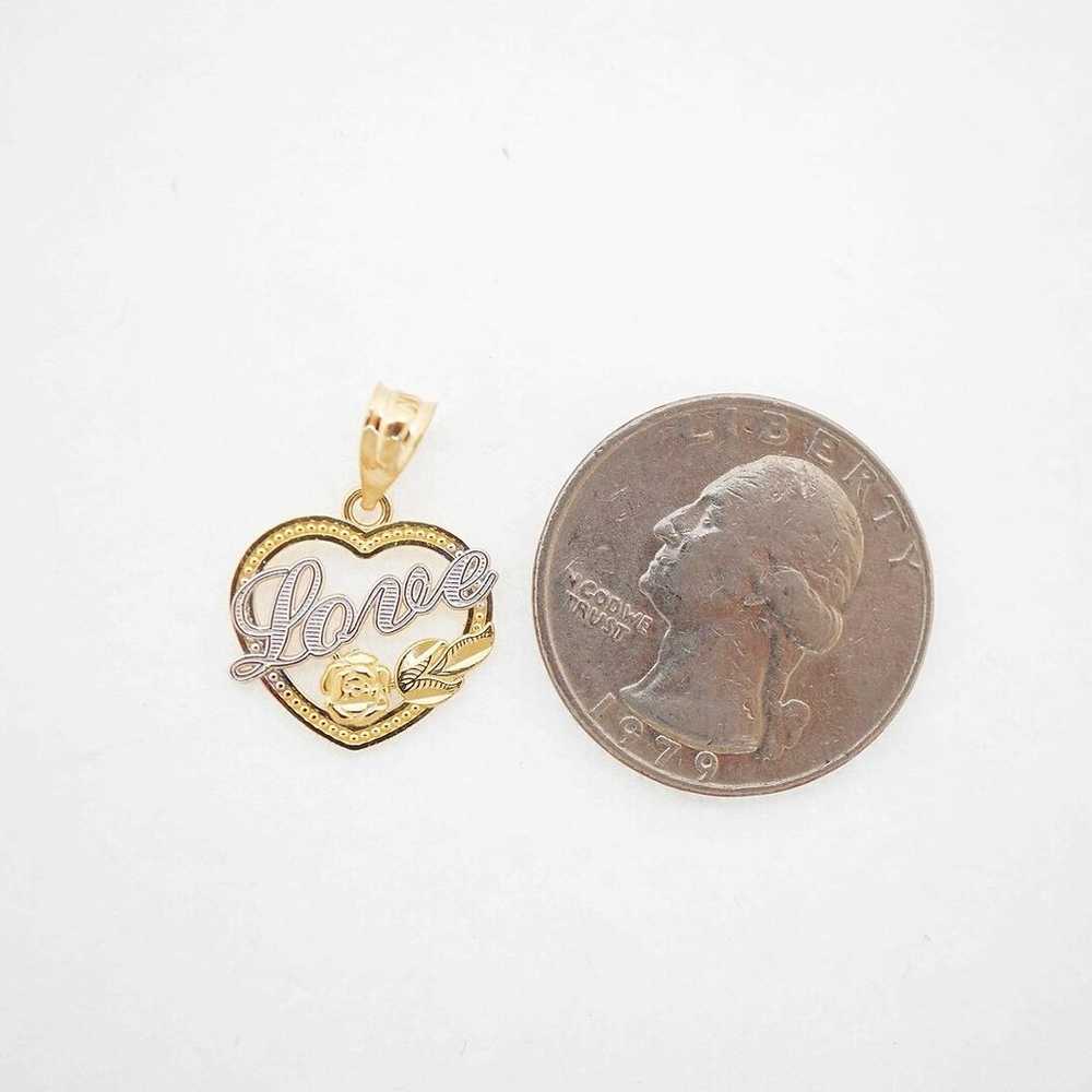 Estate Sale 14k Yellow Gold Heart Pendant 1.40g V… - image 5