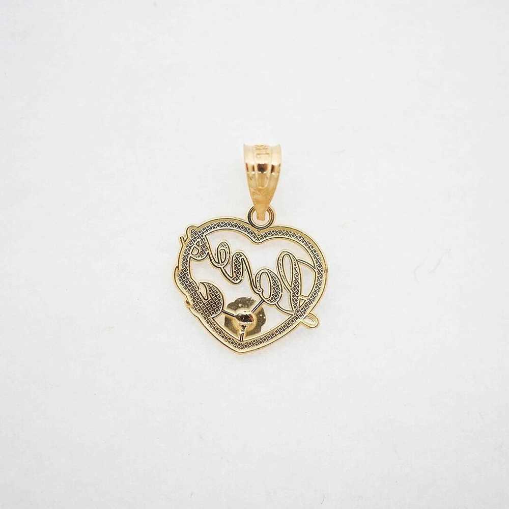 Estate Sale 14k Yellow Gold Heart Pendant 1.40g V… - image 6