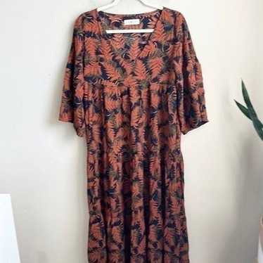 Natural Life Leaf Pattern Maxidress XS/S - image 1