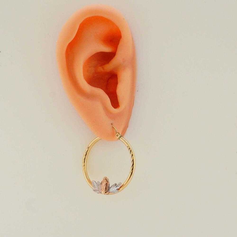 14K Yellow Gold Estate Sale Hoop Earrings - Vinta… - image 1