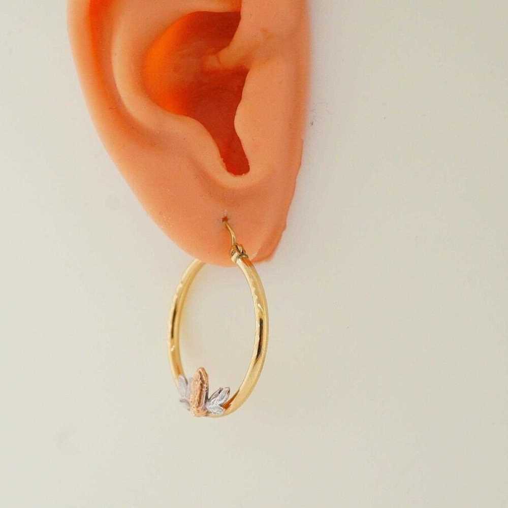 14K Yellow Gold Estate Sale Hoop Earrings - Vinta… - image 2