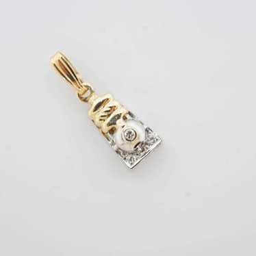 Estate Sale 14k Multi-Tone Gold Diamond Charm Vint