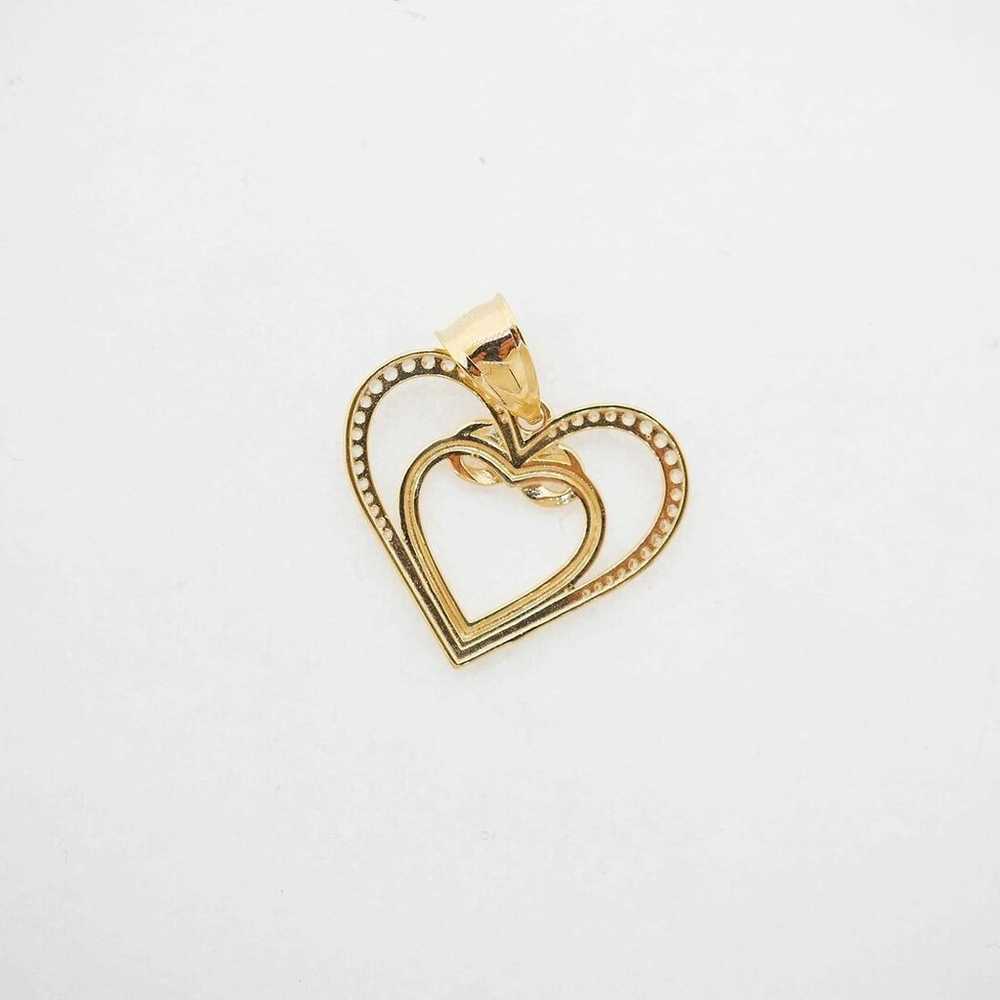 14K Yellow Gold Vintage Heart Pendant Estate Sale… - image 5