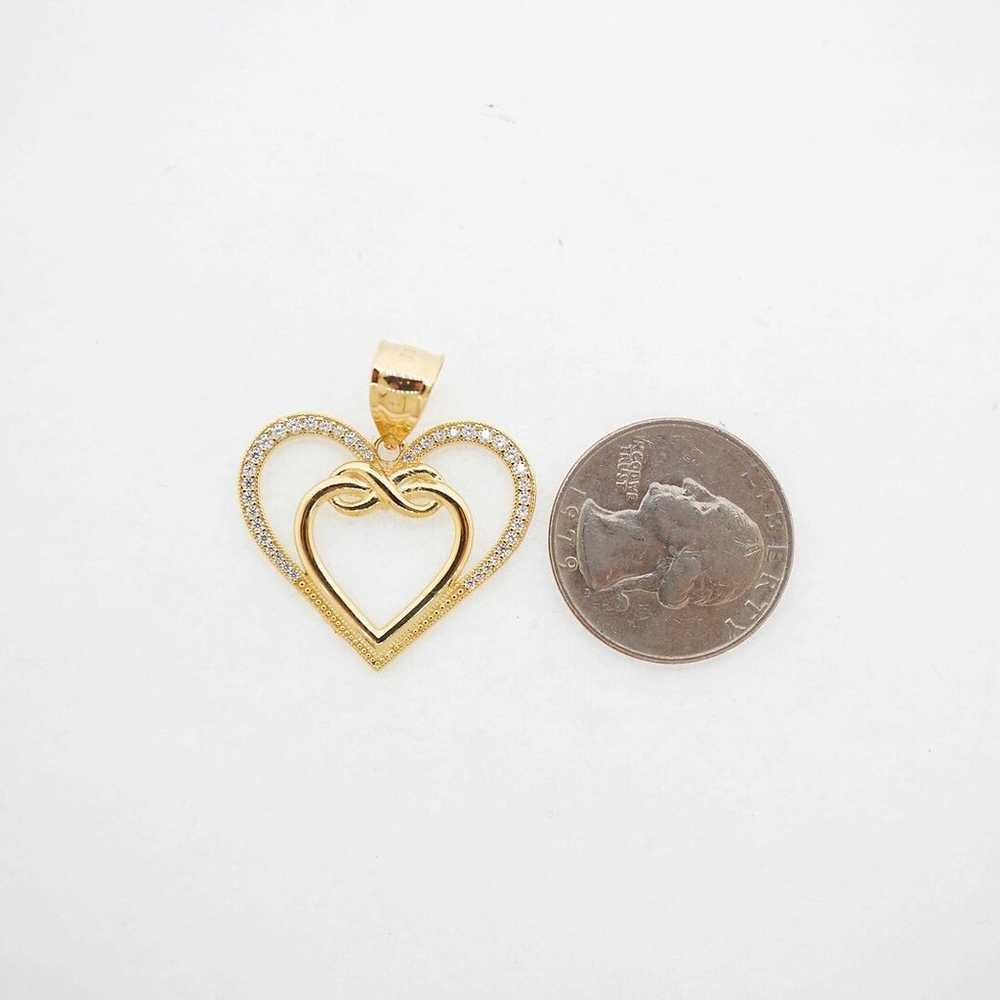 14K Yellow Gold Vintage Heart Pendant Estate Sale… - image 6