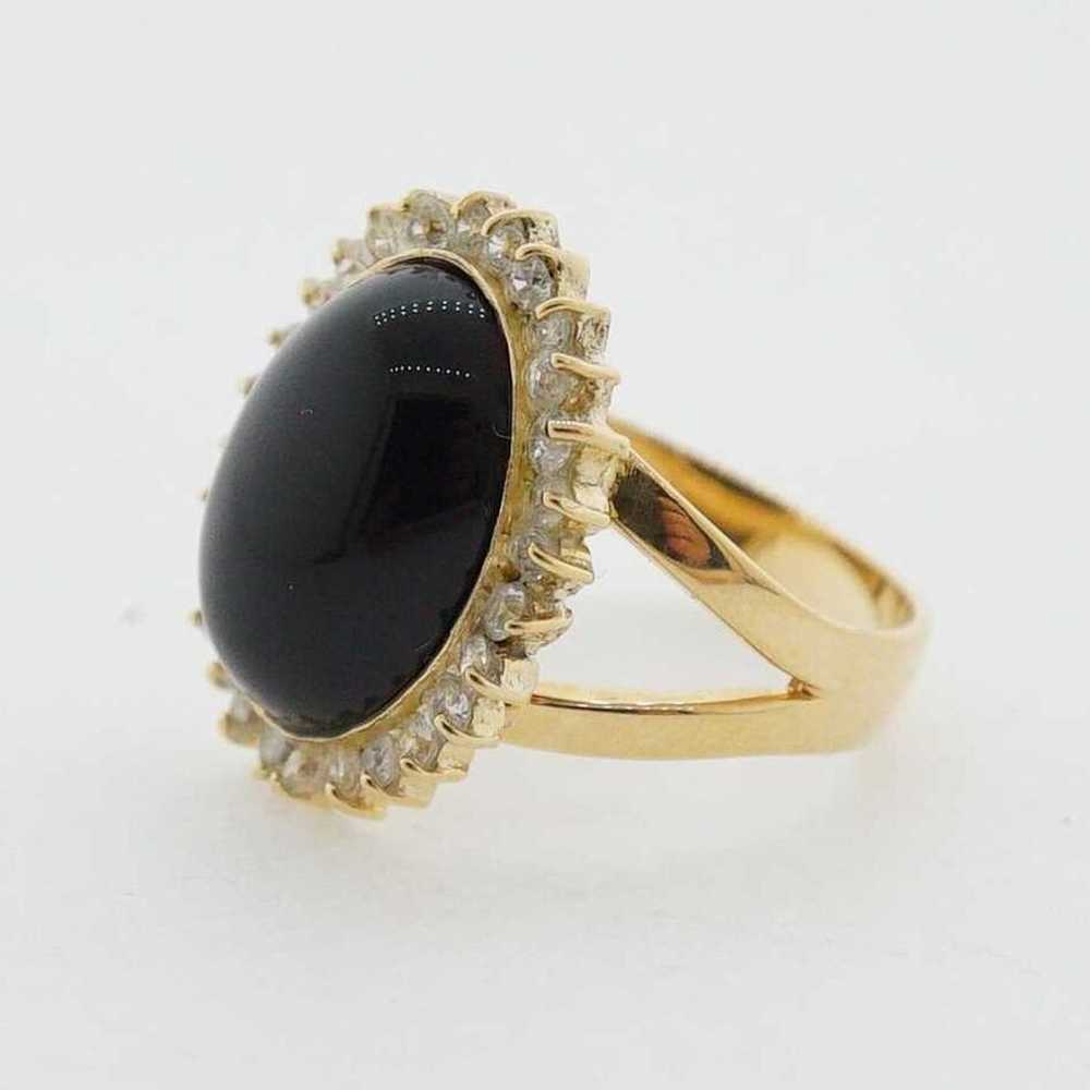 14k Yellow Gold Onyx Estate Sale Ring Size 8.75 V… - image 5